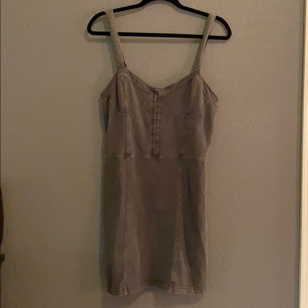 Free People Grey Mini Bodycon Dress